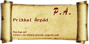 Prikkel Árpád névjegykártya
